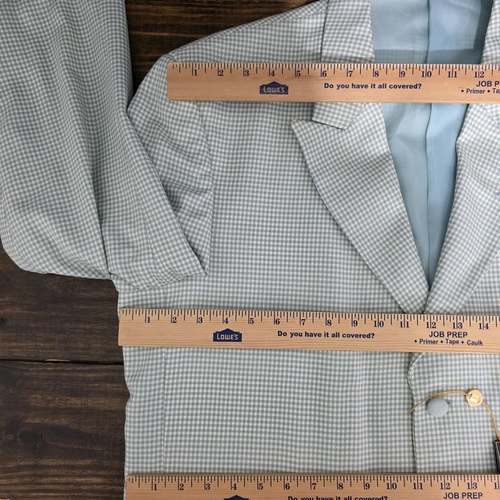 Stacy Adams‎ Men's Sport Coat Blazer Three Button Teal Green Peak Poly 44L NEW